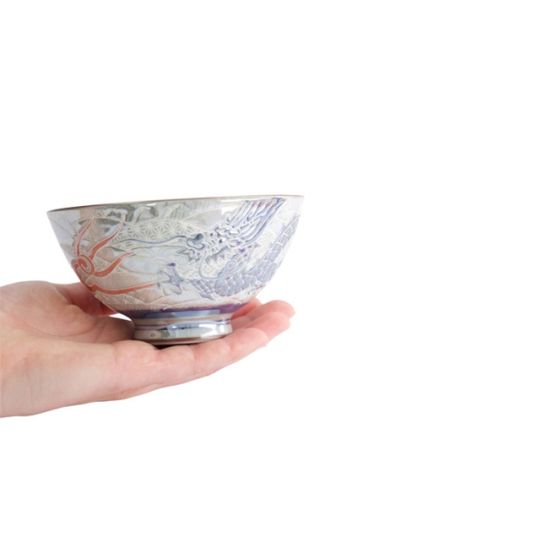 Rice Bowl Kawaii Luster Dragon Blue, Porcelain, 300 ml, Item No. 22253