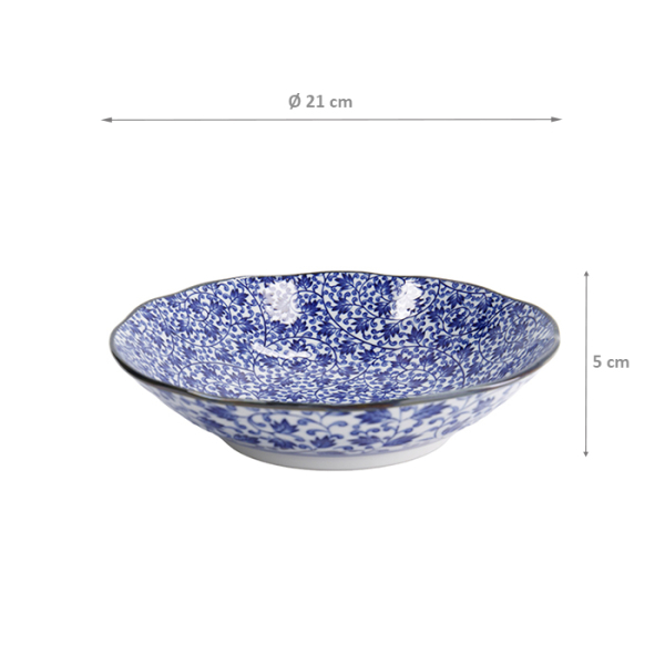 TDS, Pasta Teller, Hana Blue, Ø 21x5cm, Karakusa, Art.-Nr. 22260