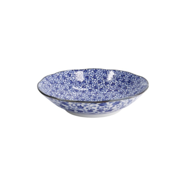 Pasta Plate Hana Blue Karakusa, Porcelain, Ø 21 cm, Item No. 22260