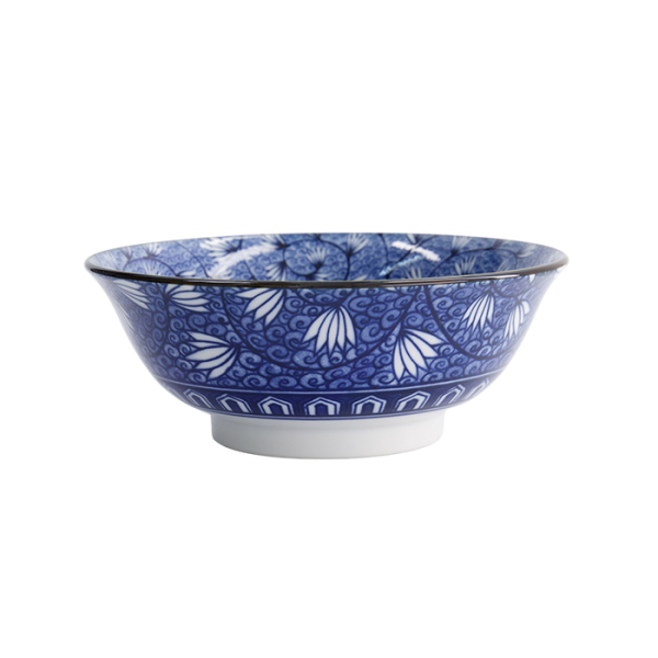 TDS, Ramen Bowl, Hana Blue, Mixed Bowls, Ø 20.8x8 cm 1200 ml, Tsuta Karakusa, Item No. 22267