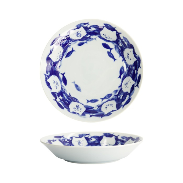 Noodle Bowl Flache Neko Maruke Cat, Porcelain, &Oslash; 20.7 cm
