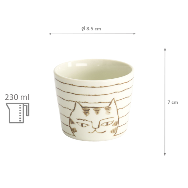 TDS, Becher, Neko Maruke Cat, Ø 8,5x7cm 230ml - Art Nr. 22300