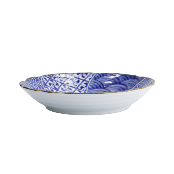 TDS, Plate, Natsu Shozui, Ø 22 x 4 cm, Blue/White, Item No. 22321