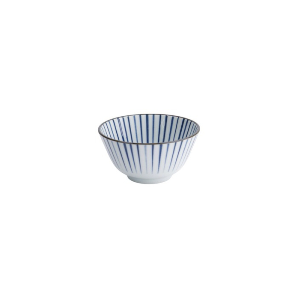 Rice Bowl Natsu Tokusa Blue, White, Porcelain, 350 ml, Item No. 22326