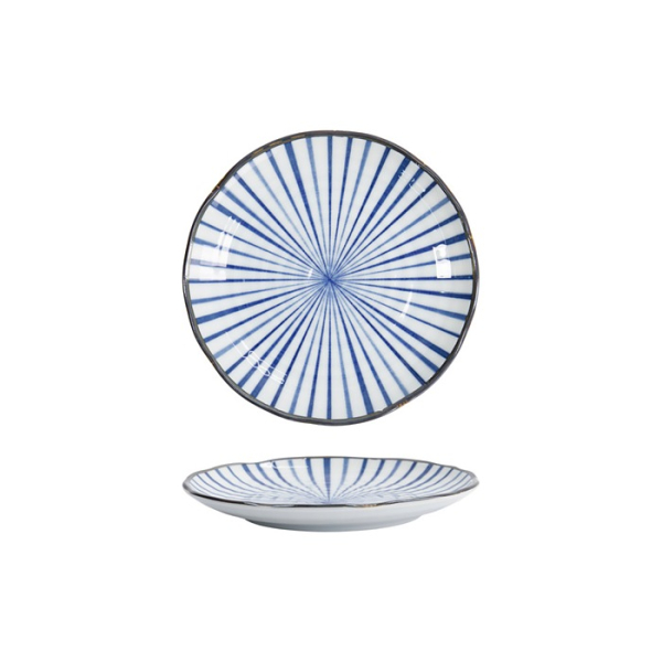 Teller Natsu Tokusa Blau/Wei&szlig;, Porzellan, &Oslash; 16,5 cm