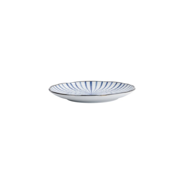 Plate Natsu Tokusa Blue, White, Porcelain, Ø 16.5 cm, Item No. 22331