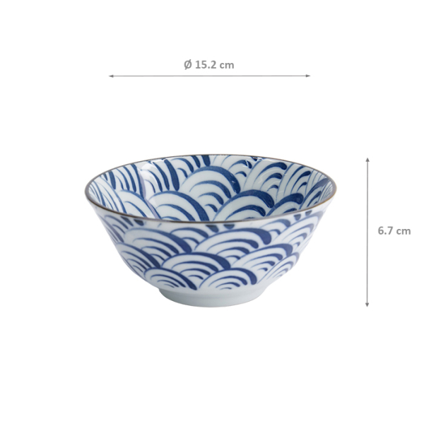 TDS, Tayo Bowl, Natsu Nami, Blue/White, Ø 15.2 x 6.7 cm - Item No. 22336