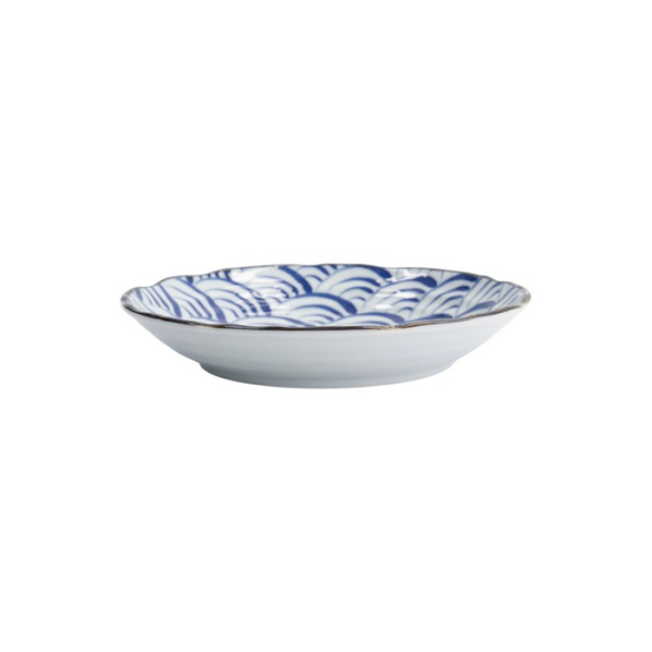 Teller Natsu Nami Blau/Weiß, Porzellan, Ø 22 cm, Art.-Nr. 22339