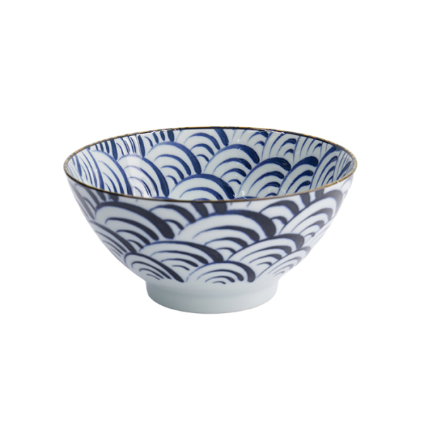TDS, Bowl, Natsu Nami, Mixed Bowl, Ø 17.8 x 9.5 cm, Blue/White - Item No. 22343
