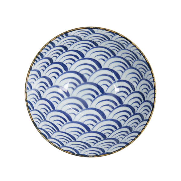 Bowl Natsu Nami Mixed Bowls Blue, White, Porcelain, 1 l, Item No. 22343