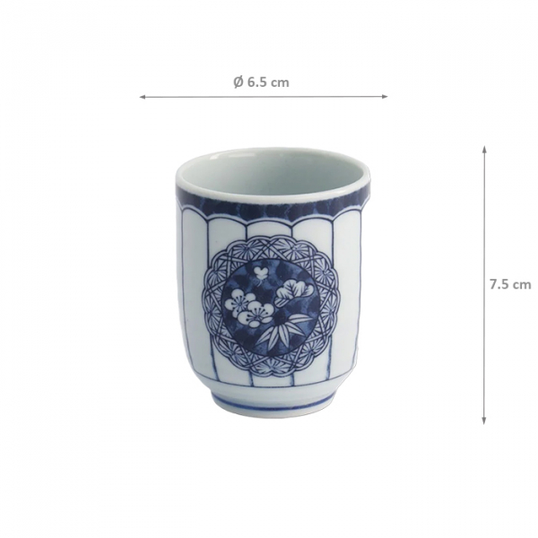 Tasse Blau/Weiß, Porzellan, 160 ml, Art.-Nr. 22455