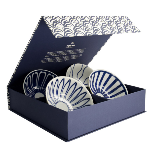 Tayo Bowl Set Mixed Bowls Blue, White, 4pcs, Porcelain, 500 ml, Item No. 22526