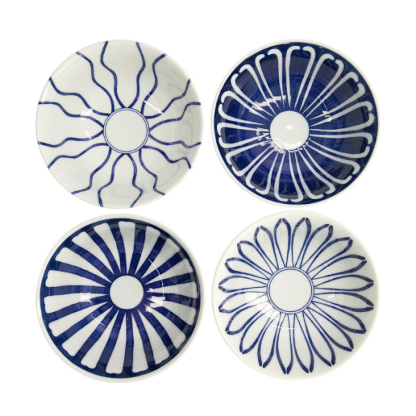 Tayo Bowl Set Mixed Bowls Blue, White, 4pcs, Porcelain, 500 ml, Item No. 22526
