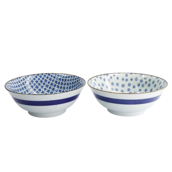 TDS, 2 Schalen Set, Mixed Bowls Japan Flower, Ø 19 cm, Art.-Nr. 22527