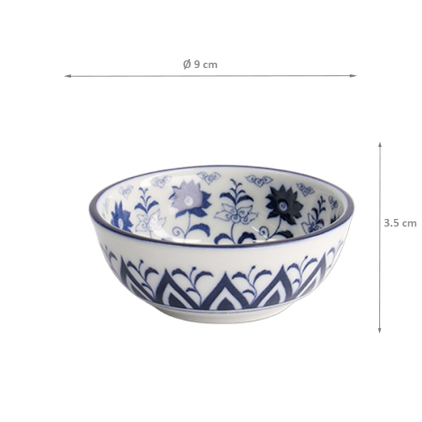 TDS, Bowl, Tokyo Blue Botan, Ø 9x3.5cm, Item No. 22607