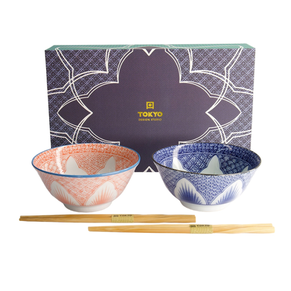 Lily Flower Rd/Bl 2 Schalen Geschankset bei Tokyo Design Studio (Bild 1 von 8)