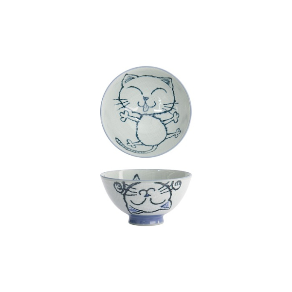 Reisschale Kawaii Neko Cat Blau, Porzellan, &Oslash; 11,5 cm