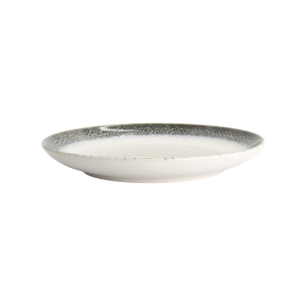 Dessert Plate Monte Negro White, Anthracite, Stoneware, Ø 21 cm. Height 2.5 cm, Item No. 24345