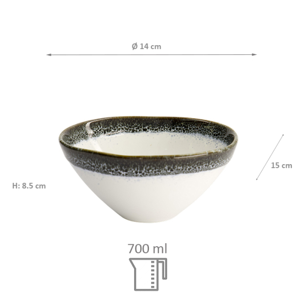 TDS, Cereal Bowl, Monte Negro, 14x15x8.5, 700ml, Item No. 24350