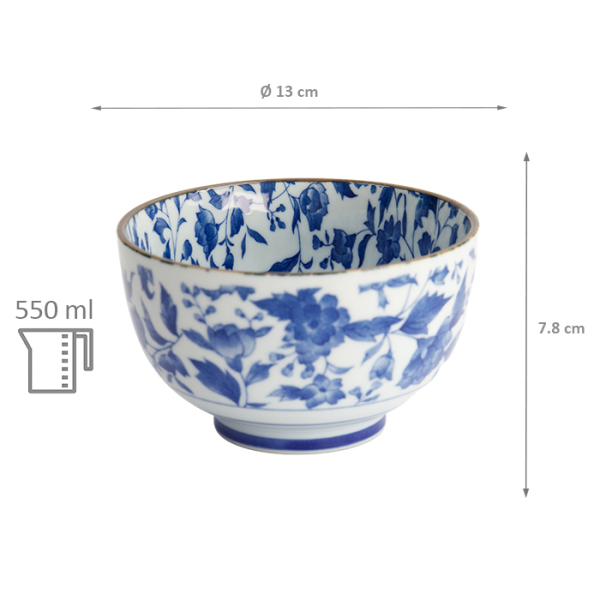 TDS, Bowl, Japan Flower, Ø 13 x 7.8 cm 550 ml, Item No. 2722