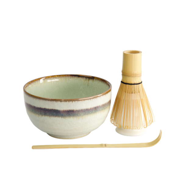 Matcha-Set Wasabi Beige, 4-tlg., Steinzeug, Ø 13 × 7 cm, Art.-Nr. 33003