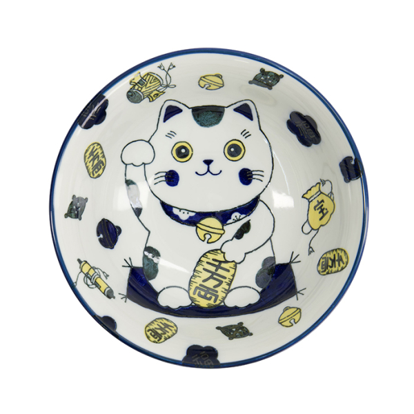 TDS, Ramen Schale, Kawaii Lucky Cat Neko, Blau, Ø 20,8x8 cm, 1000ml - Art Nr: 33010