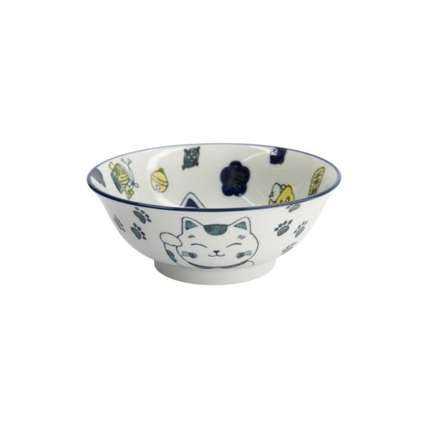 Ramenschale Kawaii Lucky Cat Neko Blau, Porzellan, 1 L, Art.-Nr. 33010