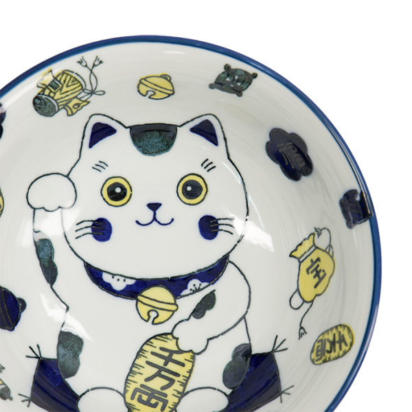 TDS, Ramen Schale, Kawaii Lucky Cat Neko, Blau, Ø 20,8x8 cm, 1000ml - Art Nr: 33010