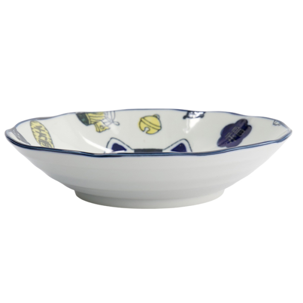 TDS, Pasta Teller, Kawaii Lucky Cat Neko, Blau, Ø 21x5cm, Art.-Nr. 33012