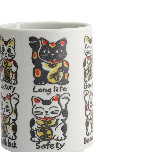 TDS, Cup, Emboss Lucky Cats, Ø7.2x10.2cm 260ml, Item No. 33017