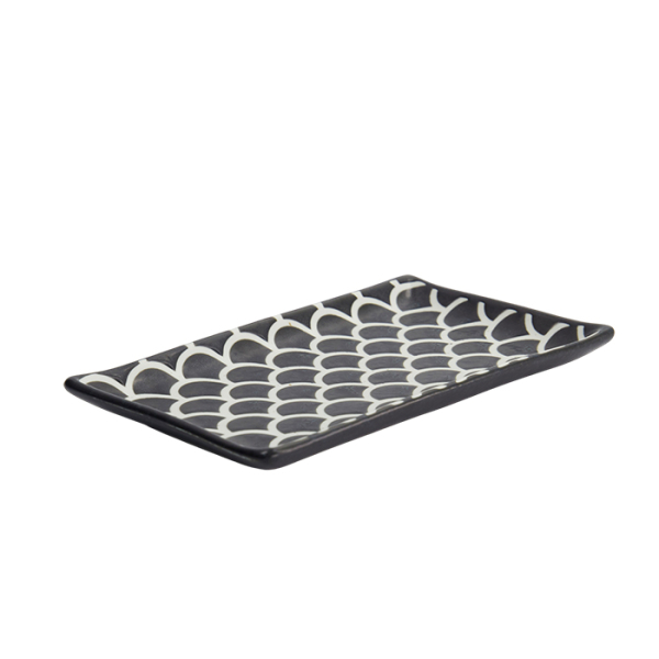 TDS, Sushi Platte, Onyx Noir Mermaid Design, 22x13x2cm, Art.-Nr. 33167