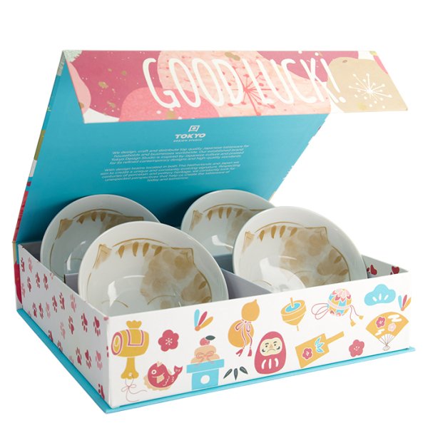 TDS, Bowl Giftset, 4-piece set, Kawaii Mixed Bowls, Ø 15x7cm 500ml, Item No. 33239