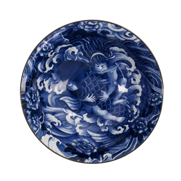 TDS, Bowl, Yakuza, Carp, Blue/White, Ø 21x8.7cm 1300ml, Item No. 33339