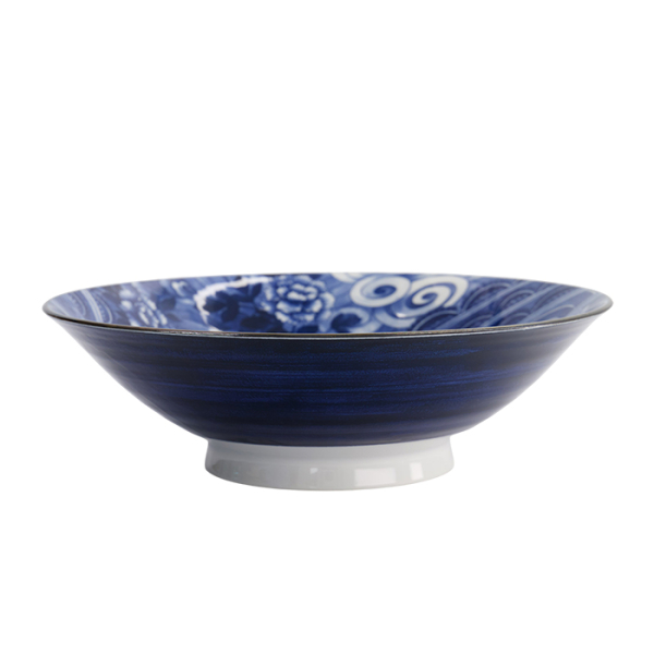TDS, Bowl, Yakuza, Carp, Blue/White, Ø 25.2x7.7cm 1600ml, Item No. 33343