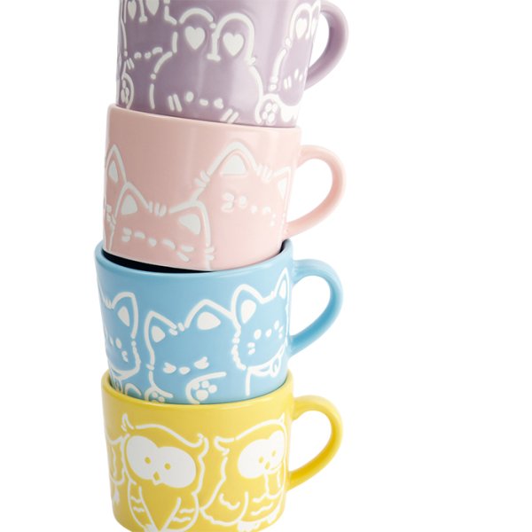 TDS, Mug Gift-Set, 4 pcs, Kawaii Animals, Ø 8 x 6cm, Item No. 33396