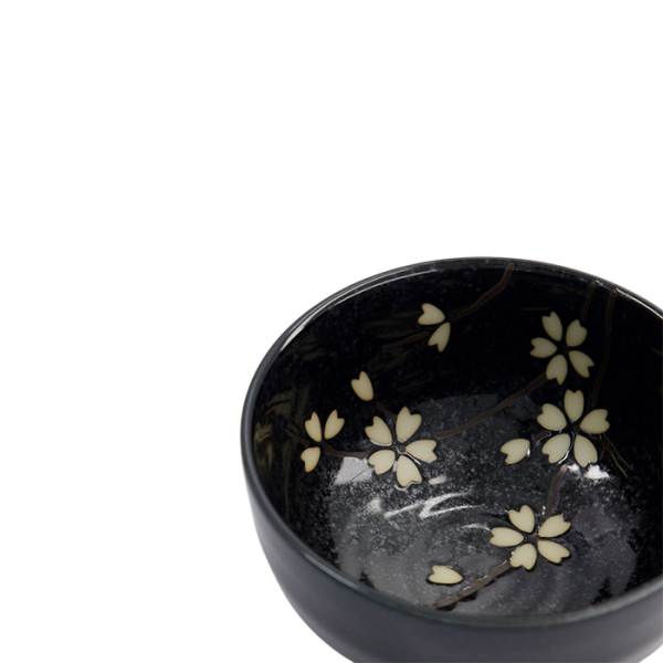 TDS, Bowl, Sakura, Black, Ø 12.5x7cm, 450ml, Item No. 33401