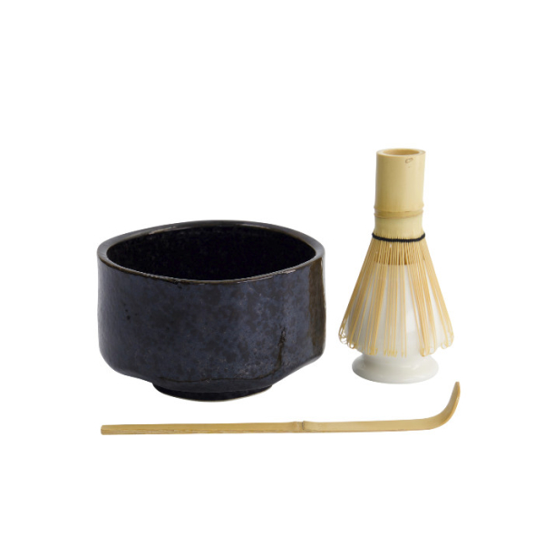TDS, Matcha Bowl Giftset , 4-Piece set, 12x7.5cm, Akeyo Black, Item No. 33411