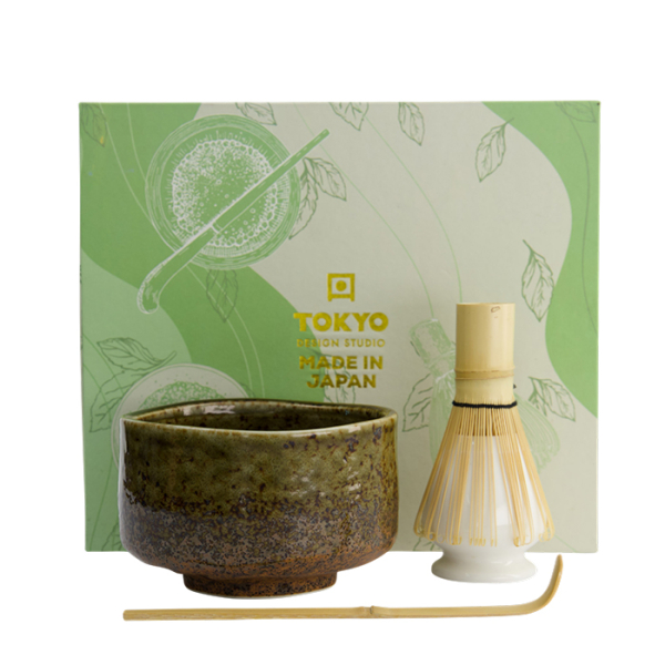 TDS, Matcha Giftset, Green/Brown, 4-Piece set, Ø 12x7.5cm, Item No. 33412