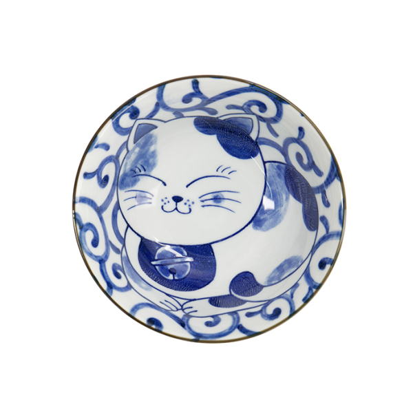 TDS, Tayo Bowl, Kawaii Cat Neko, Blue, Ø 14.9x6.7cm 500ml, Item No. 33414