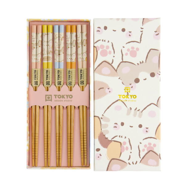 TDS, 5 Paar Essstäbchen Geschenkset, Kawaii Cats , Art.-Nr. 33452