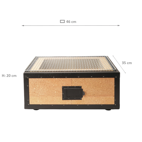 Konro Grill Diatomite, Diatomite, 46 × 35 × 20 cm, Item No. 33460