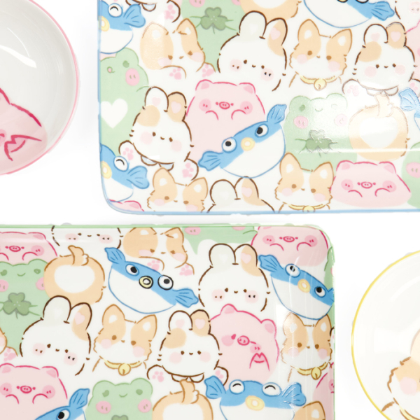 TDS, Sushi Set, Kawaii Animals, Geschenkset, 4-tlg. mit Essstäbchen, Art.-Nr. 33480