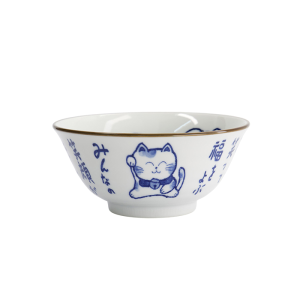 TDS, Tayo Bowl, Kawaii Cat Neko, Blue, Ø 14.9x6.7cm 500ml, Item No. 33484