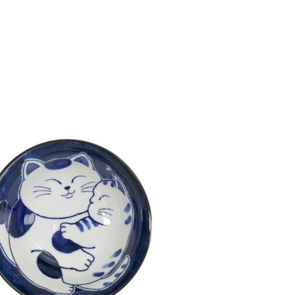 Tayo Bowl Kawaii Cat Neko Blue, Porcelain, 500 ml, Item No. 33487