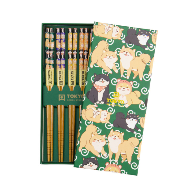 Blue Lotus Chopstick Set 5 pair at Tokyo Design Studio (picture 1 of 4)