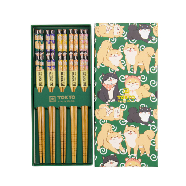 TDS, 5 paar Essstäbchen Geschenkset, Shiba, Art.-Nr. 33521