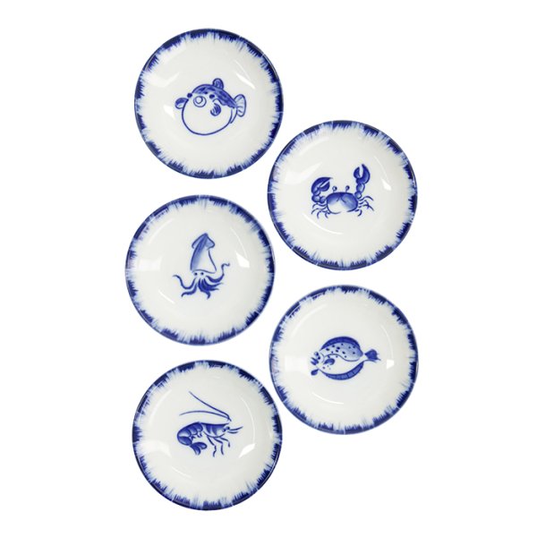 TDS, Sauce Bowl, Crab, Blue/White, Ø 9x2cm - Item No. 33558