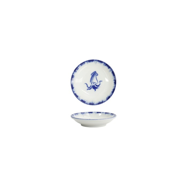 Sauce Bowl Squid Blue, White, Porcelain, &Oslash; 9 cm