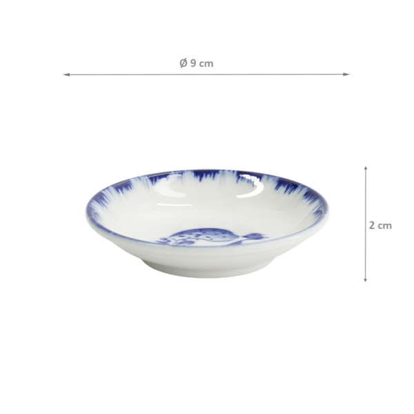 TDS, Saucenschale, Flounder, Blau/Weiß, Ø 9x2cm - Art Nr. 33561