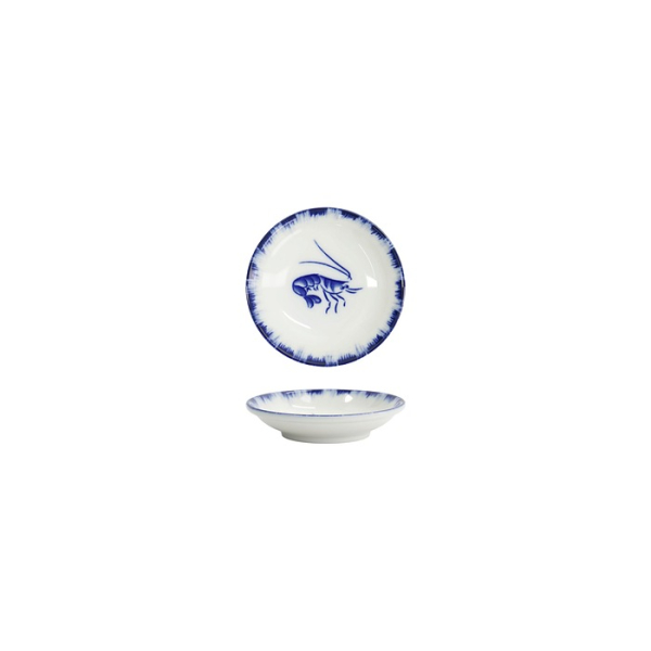 Sauce Bowl Shrimp Blue, White, Porcelain, &Oslash; 9 cm